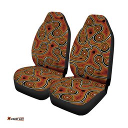 Aboriginal Car Seat Covers Indigenous Circle Dot Painting Ver01