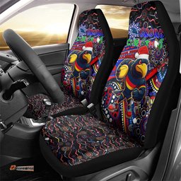 Merry Christmas AFL Adelaide Crows Car Seat Cover Aboriginal Santa Football Mascot