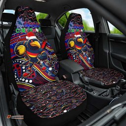 Merry Christmas AFL Adelaide Crows Car Seat Cover Aboriginal Santa Football Mascot