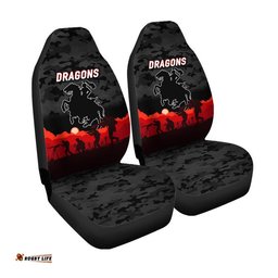 St. George Illawarra Dragons ANZAC Car Seat Cover Simple Style Black