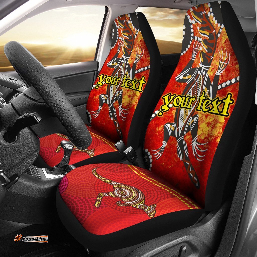 Custom Car Seat Covers Aboriginal Crocodile And Kangaroo
