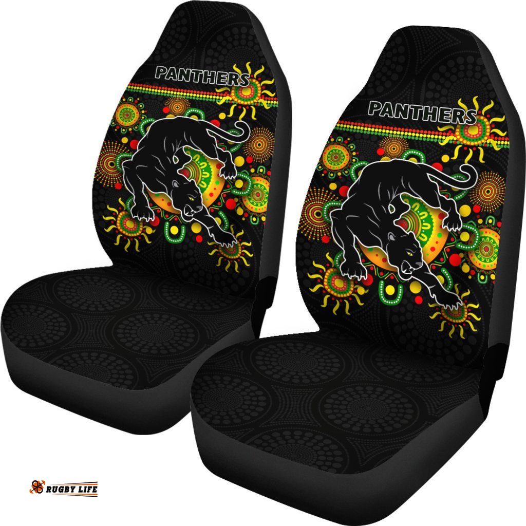 Penrith Car Seat Covers Indigenous Panthers Black