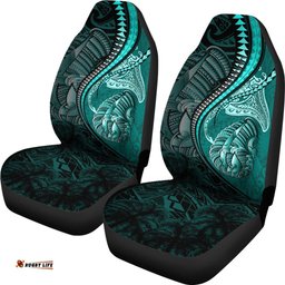 Fish Hook Car Seat Covers Manta Polynesian Turqouise
