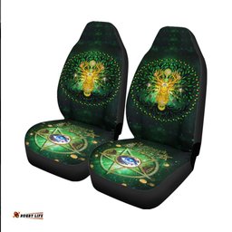 Celtic Pagan Deer Car Seat Covers Moon Phases Deer with Tree of Life