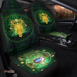 Celtic Pagan Deer Car Seat Covers Moon Phases Deer with Tree of Life