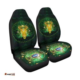 Celtic Pagan Deer Car Seat Covers Moon Phases Deer with Tree of Life