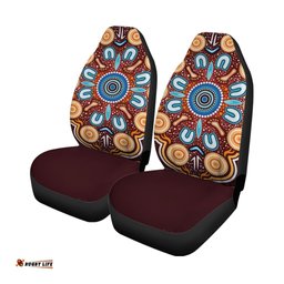 Aboriginal Car Seat Covers Indigenous Circle Dot Painting Ver02