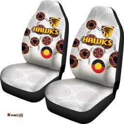 Hawthorn Car Seat Covers Hawks Indigenous White