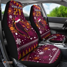 Custom Broncos Rugby Car Seat Cover Heart Of All Queenland Christmas Vibe Unique