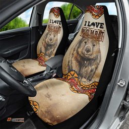 I Love Wombat Car Seat Cover Australian Aboriginal Art