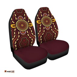 Aboriginal Car Seat Covers Indigenous Circle Footprint