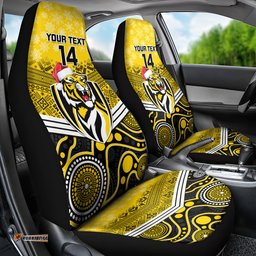 Richmond Football Christmas Car Seat Cover Merry Xmas Mix Aboriginal Art