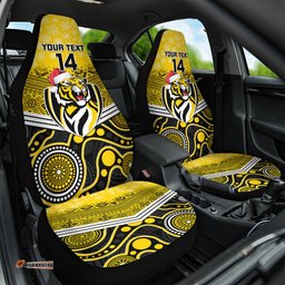 Richmond Football Christmas Car Seat Cover Merry Xmas Mix Aboriginal Art