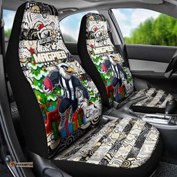 Magpies Football Merry Christmas Car Seat Cover Indigenous Australian Art