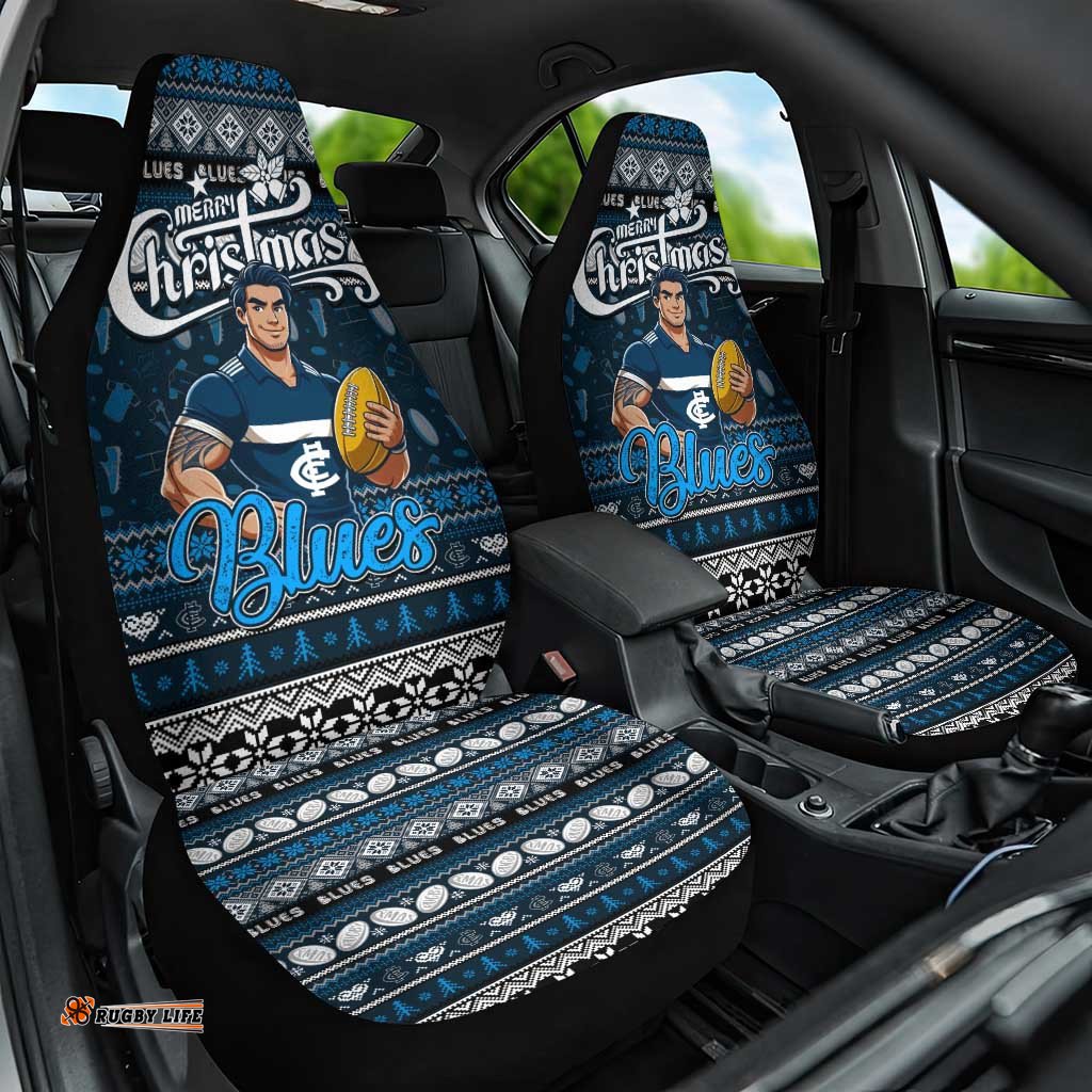 Blues Football Xmas Car Seat Cover Australia AFL Mascot