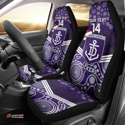 Custom Dockers Football Christmas Car Seat Cover Merry Xmas Mix Aboriginal Art 01