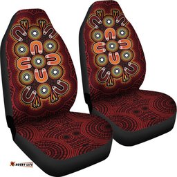 ABoriginal Car Seat Covers Aboriginal Dot Painting Flowers Style