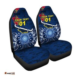 Custom Personalised North Queensland Cowboys ANZAC Car Seat Cover Indigenous Vibes Blue
