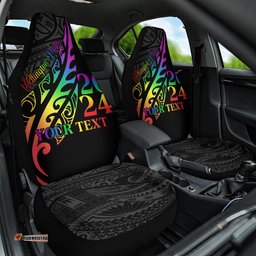 Personalised New Zealand Wellington Pride Car Seat Cover Maori Fern with Pride Flag 2025