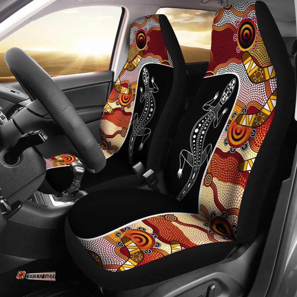 Car Seat Covers Aboriginal Dot Painting Lizard Seat Covers