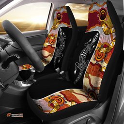 Car Seat Covers Aboriginal Dot Painting Lizard Seat Covers
