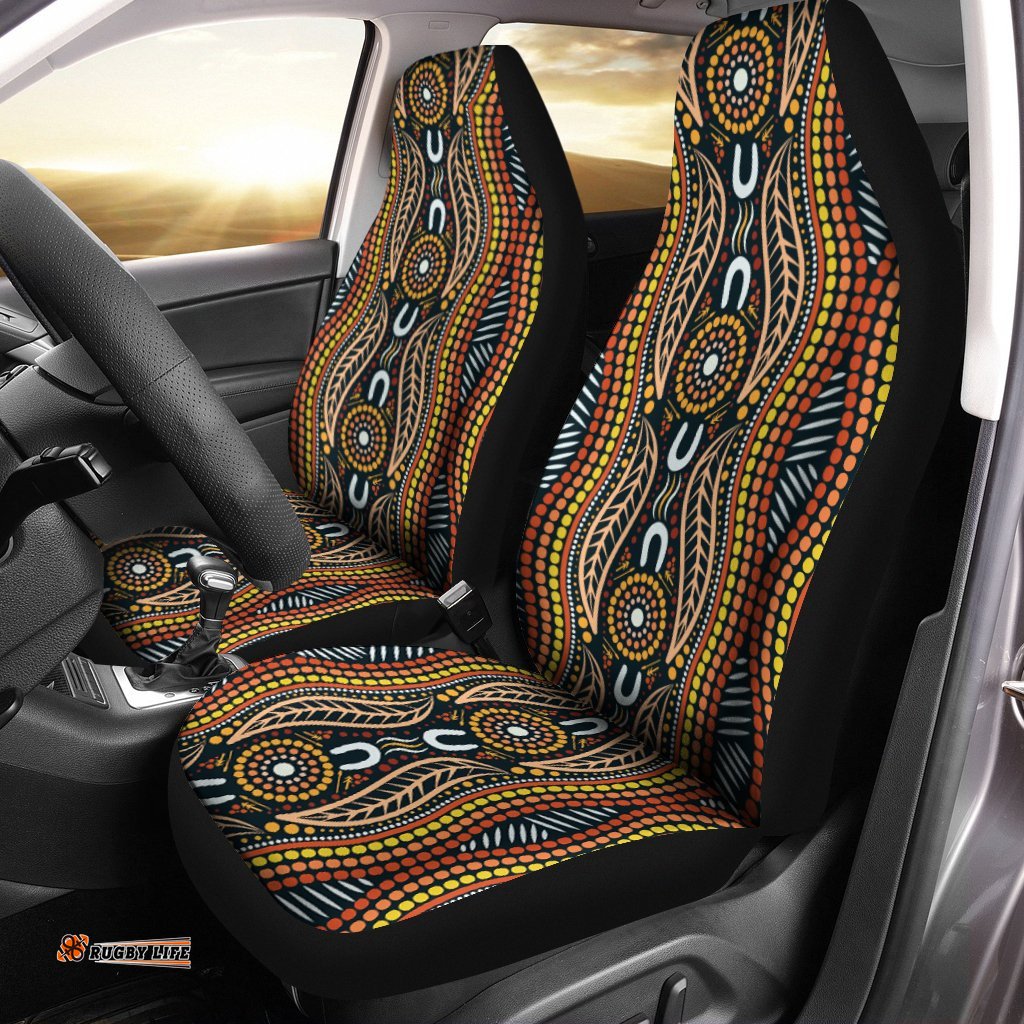 Aboriginal Car Seat Covers Indigenous Dot Painting
