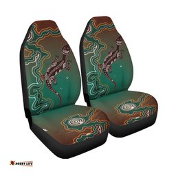 Aboriginal Lizard Car Seat Covers Indigenous Dot Painting Art