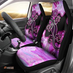 Australia Car Seat Cover Aussie Opal Pattern With Lizard Aboriginal Art Pink