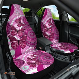 Australia Breast Cancer Car Seat Cover Indigenous Butterfly No One Fights Alone