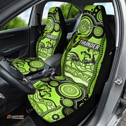 Sydney Thunder Cricket Car Seat Cover Happy Australia Day Aboriginal Art