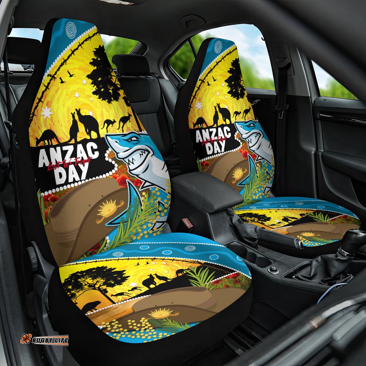 Sharks Rugby ANZAC Day Car Seat Cover Sharkies Rosemary Starry Night