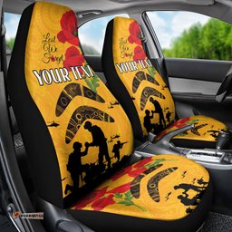 Australia Matildas Soccer ANZAC Custom Car Seat Cover Gallipoli Soldier With Aboriginal Dots Art
