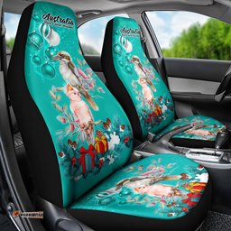 Kookaburra and Cockatoo Car Seat Cover Australia Merry Christmas Aboriginal Teal Style