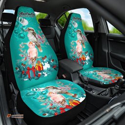 Kookaburra and Cockatoo Car Seat Cover Australia Merry Christmas Aboriginal Teal Style