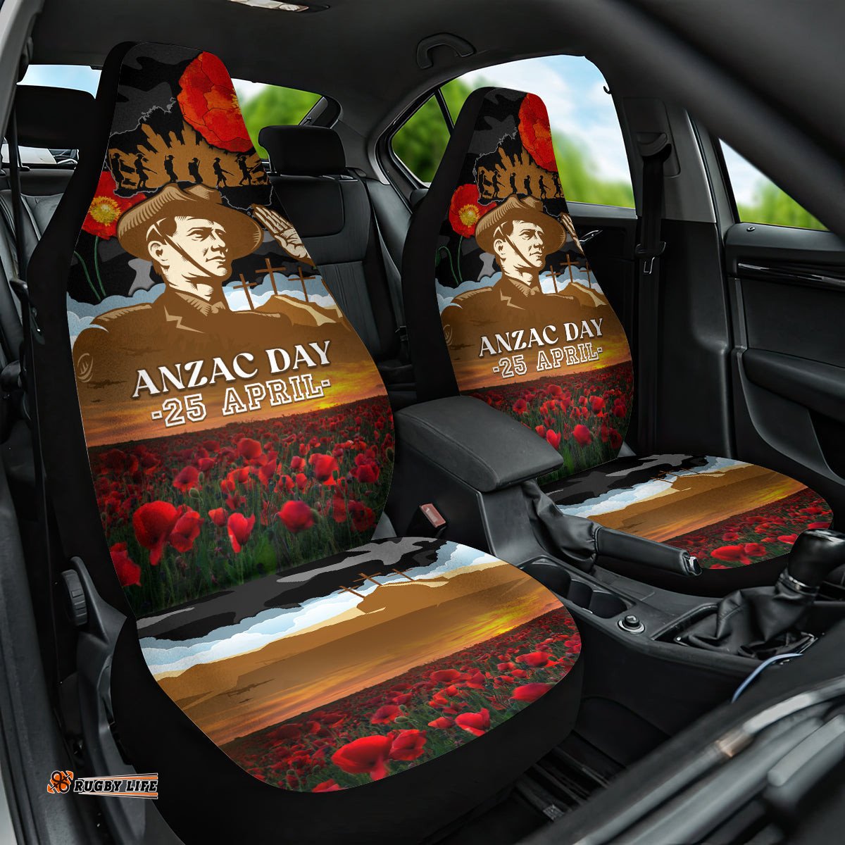Australia ANZAC Day Car Seat Cover Lest We Forget Australian Army Corps
