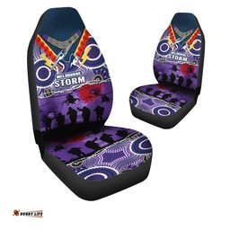 Melbourne Storm Rugby ANZAC Car Seat Covers Indigenous Poppy Australian Army