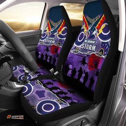 Melbourne Storm Rugby ANZAC Car Seat Covers Indigenous Poppy Australian Army