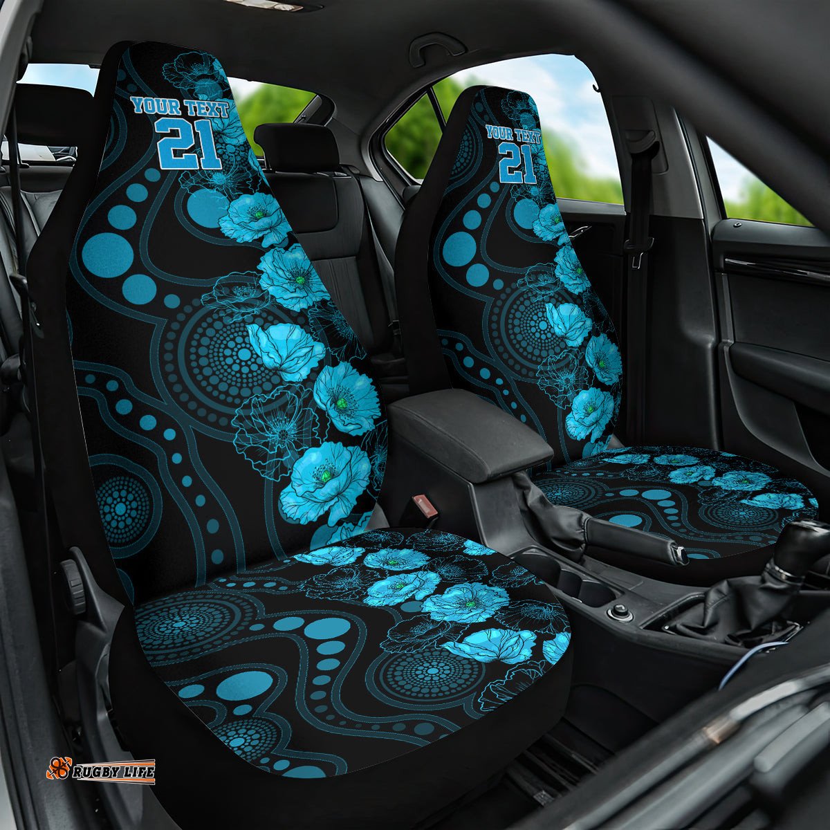 Strikers Cricket Never Forget Custom Car Seat Cover ANZAC Day with Poppy Aboriginal
