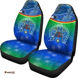 Car Seat Covers Torres Strait Symbol With Aboriginal Patterns