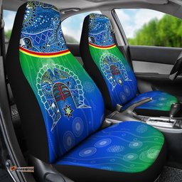 Car Seat Covers Torres Strait Symbol With Aboriginal Patterns