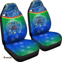 Car Seat Covers Torres Strait Symbol With Aboriginal Patterns