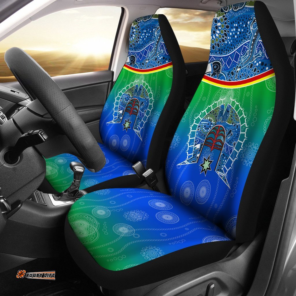 Car Seat Covers Torres Strait Symbol With Aboriginal Patterns