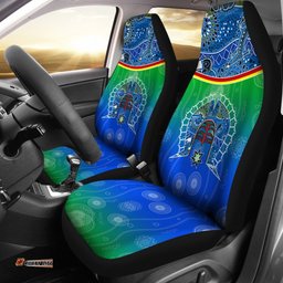 Car Seat Covers Torres Strait Symbol With Aboriginal Patterns