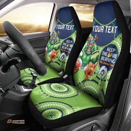 Custom NRL Raiders NAIDOC Week Car Seat Cover Keep The Fire Burning Indigenous Art