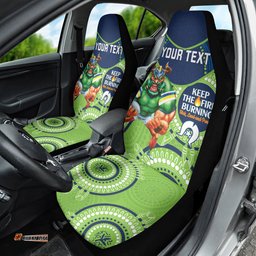 Custom NRL Raiders NAIDOC Week Car Seat Cover Keep The Fire Burning Indigenous Art