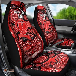 Custom Melbourne Renegades Cricket Car Seat Cover Happy Australia Day Aboriginal Art
