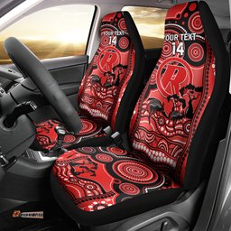 Custom Melbourne Renegades Cricket Car Seat Cover Happy Australia Day Aboriginal Art