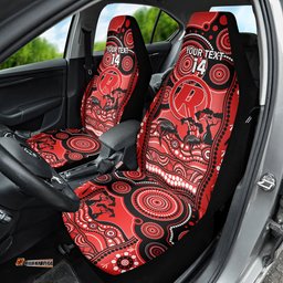 Custom Melbourne Renegades Cricket Car Seat Cover Happy Australia Day Aboriginal Art