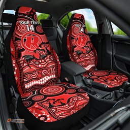 Custom Melbourne Renegades Cricket Car Seat Cover Happy Australia Day Aboriginal Art