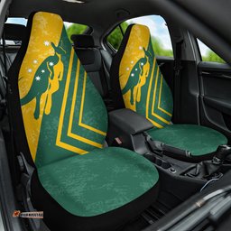 Personalised Australia Soccer Car Seat Cover Green & Gold Go Socceroos